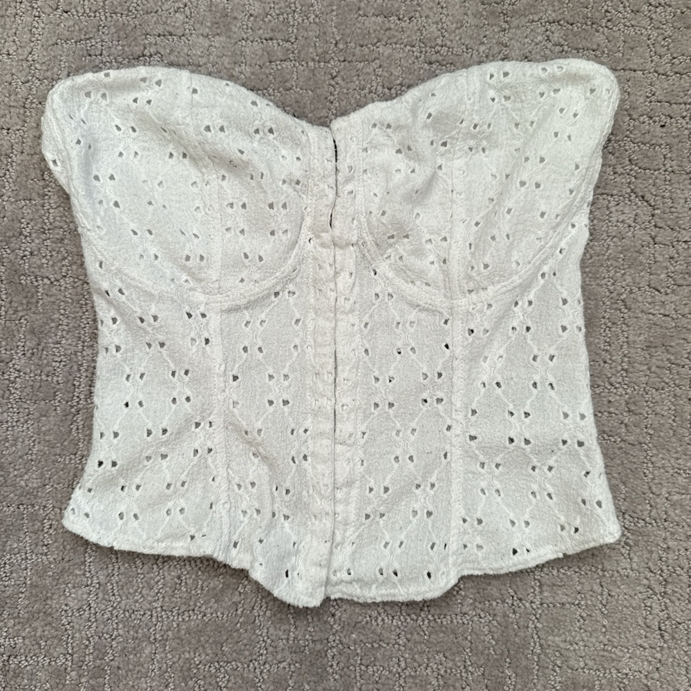 H&M White Eyelet Women's Blouse
